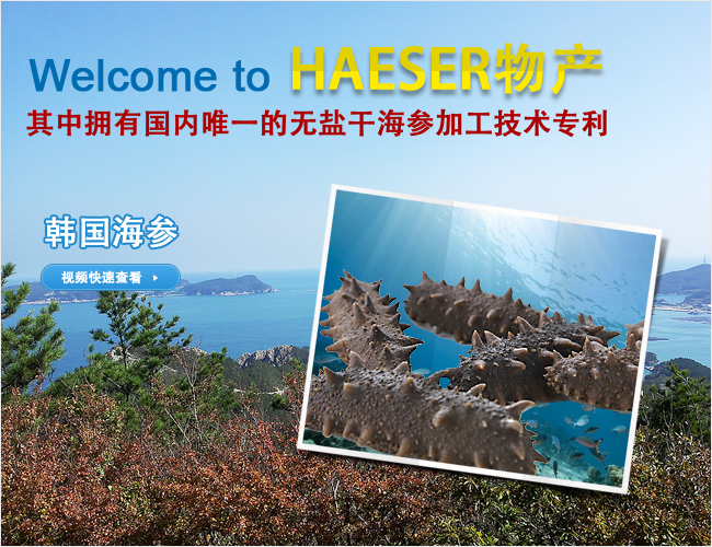 Welcome to HAESER物产, 其中拥有国内唯一的无盐干海参加工技术专利